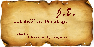 Jakubács Dorottya névjegykártya